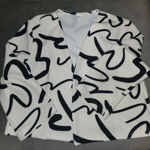 Black and White Abstract Patterned Blazer